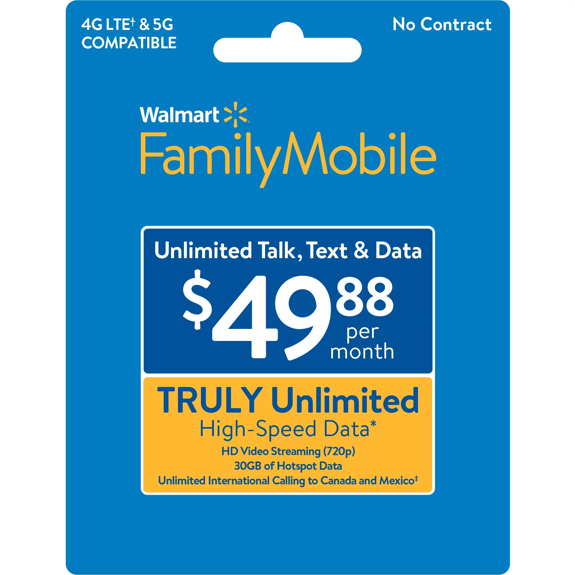 Just Deals Store Family Mobile $49.88 TRULY Unlimited Monthly Prepaid Plan + 30GB of Mobile Hotspot Direct Top Up