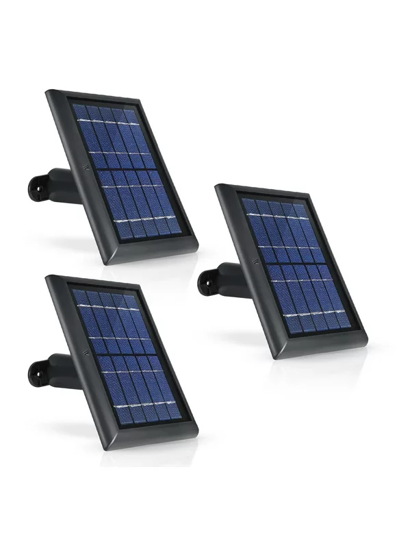 Wasserstein Solar Panel with Internal Battery Compatible with Blink Outdoor, Blink XT and Blink XT2 Outdoor Camera (3 Pack, Black) - Camera Not Included