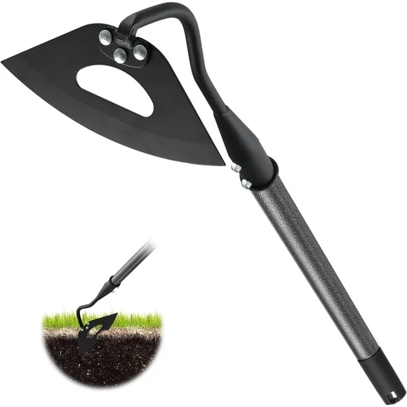 Yeyebest Hardened Hollow Hoe with Long Handle, 55 Inch, Heavy Duty Garden Hoes for Weeding Loosening Soil Digging Planting Ridging, Handy Hoe Garden Tool