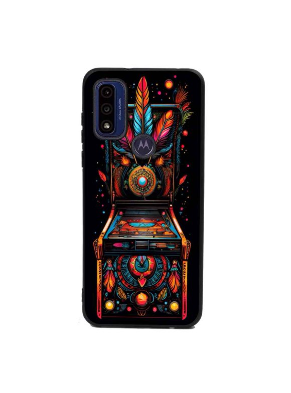 tribal-A-vintage-electronic-pinball-machine-feathers-216-216 phone case for Motorola Moto G Pure for Women Men Gifts,tribal-A-vintage-electronic-pinball-machine-feathers-216-216 Pattern Soft silicone